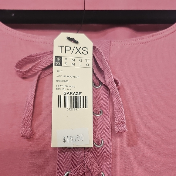 Garage Heather Rose Lace-Up Top - Picture 2 of 3